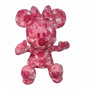 Disney Parks Minnie Mouse Pink Hearts Poseable 13” Plush Stuffed Toy Read Below